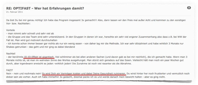 optifast erfahrungen test negativ jojo effekt hohe kosten